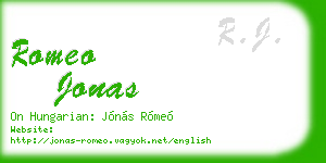 romeo jonas business card